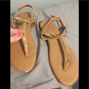 Tan with Gold Stone Sandal